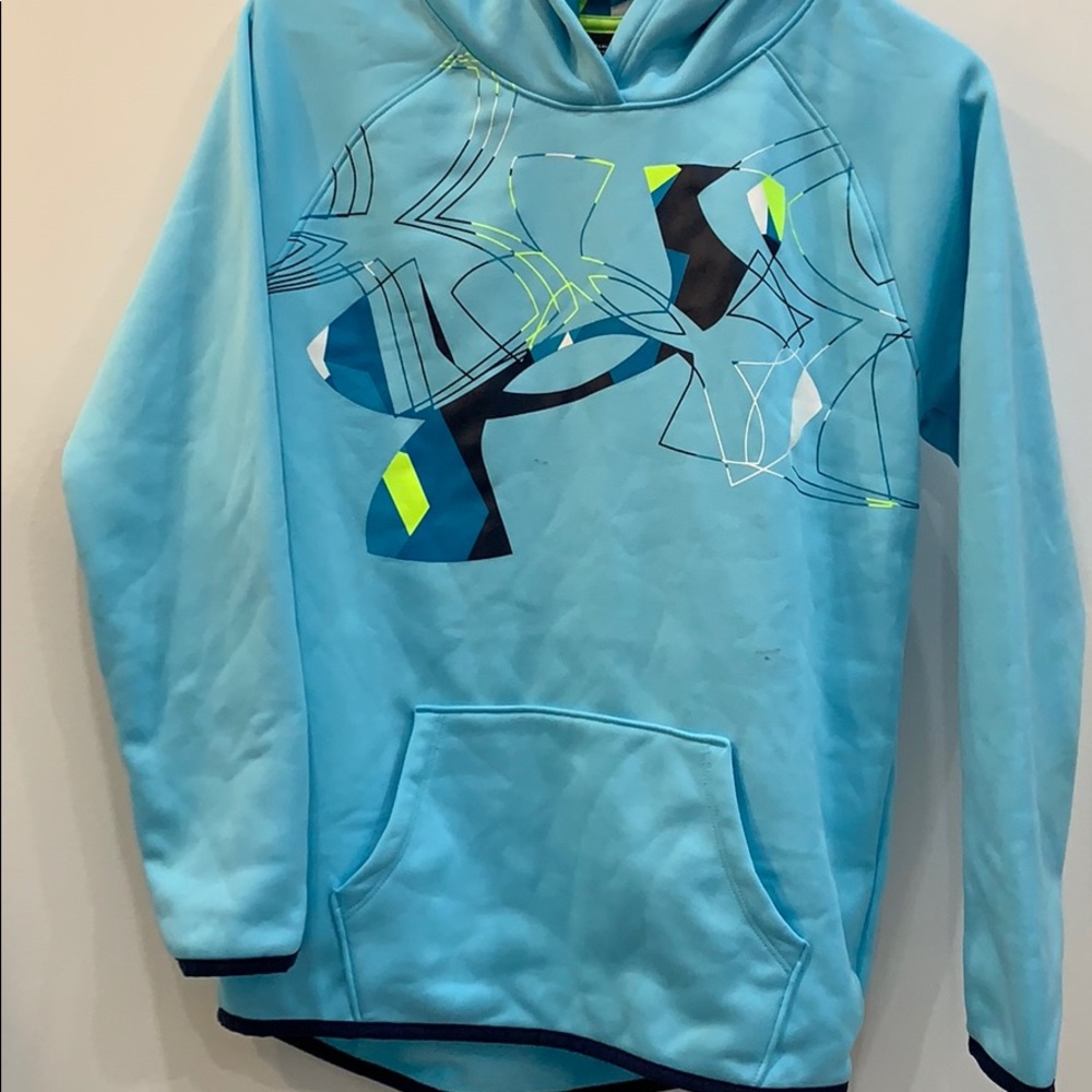 Blue under armor hoodie youth large